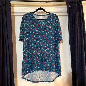 💚 LulaRoe Tunic Short Sleeve Floral Teal Small
